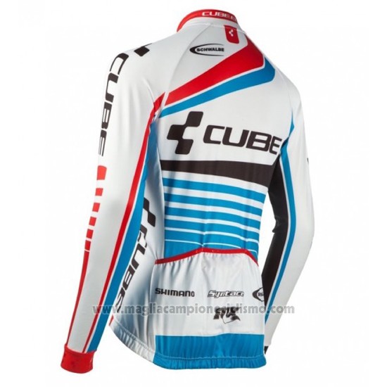 2016 Abbigliamento Ciclismo Cube Blu e Bianco Manica Lunga e Salopette